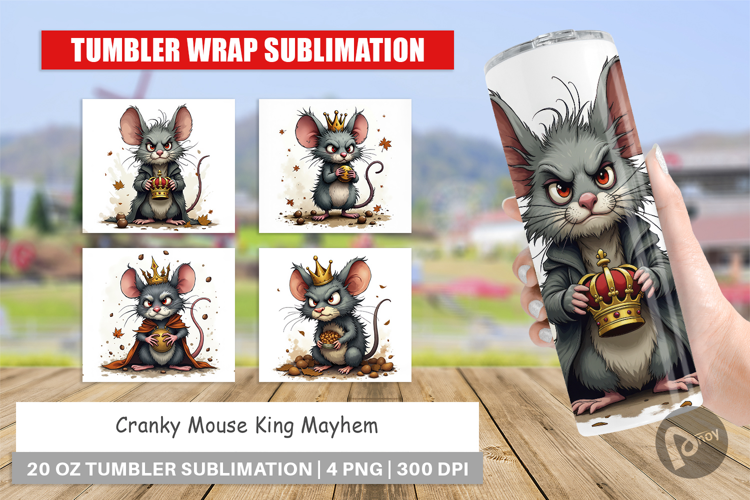 Tumbler Cranky Mouse King Mayhem
