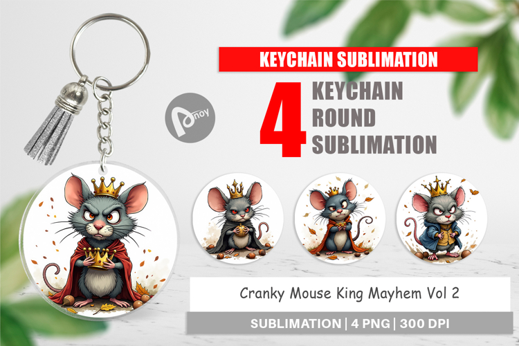 Keychain Cranky Mouse King Mayhem