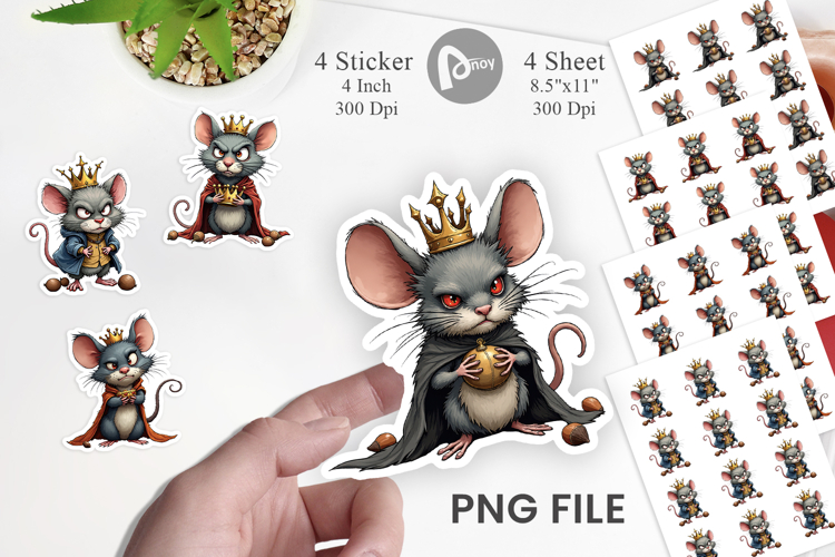 Cranky Mouse King Mayhem Sticker