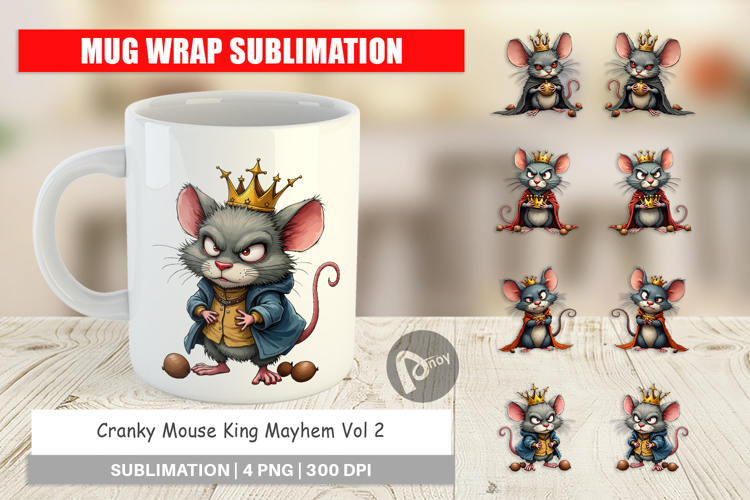 Mug Wrap Cranky Mouse King Mayhem
