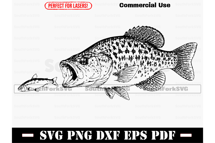 Crappie SVG PNG DXF EPS PDF example image 1