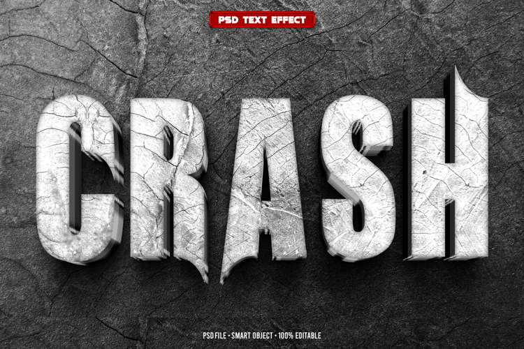 Crash 3D editable text effect