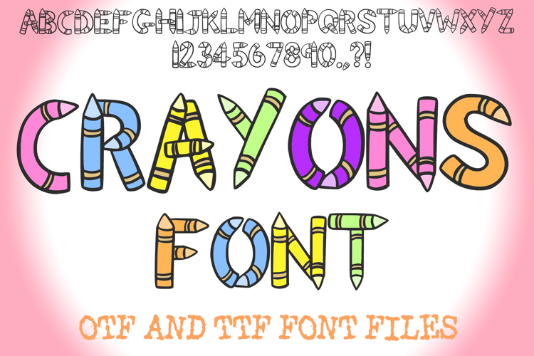 Crayon Lettering ABC Text Font Alphabet OTF Type