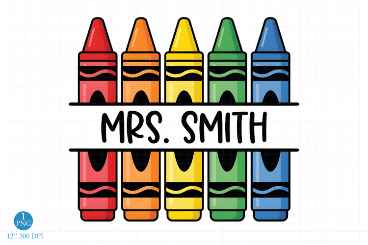 Crayon Monogram Png, Teacher Monogram Design