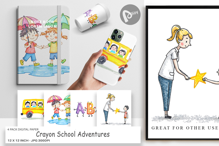 Digital Paper Crayon Adventures