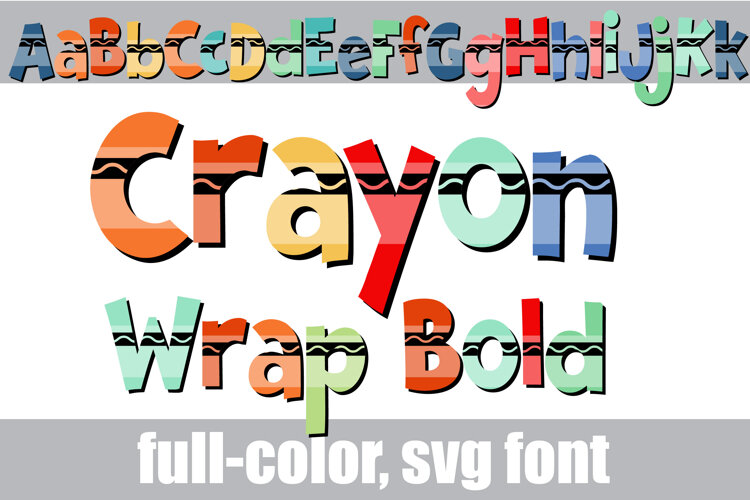 Crayon Wrapper Bold Color Font example image 1