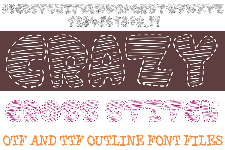 Crazy Cross Stitch Alphabet Lettering Font Embroidery ABC