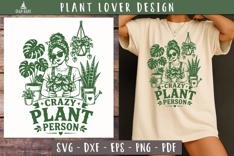 Crazy Plant Person SVG PNG Funny design