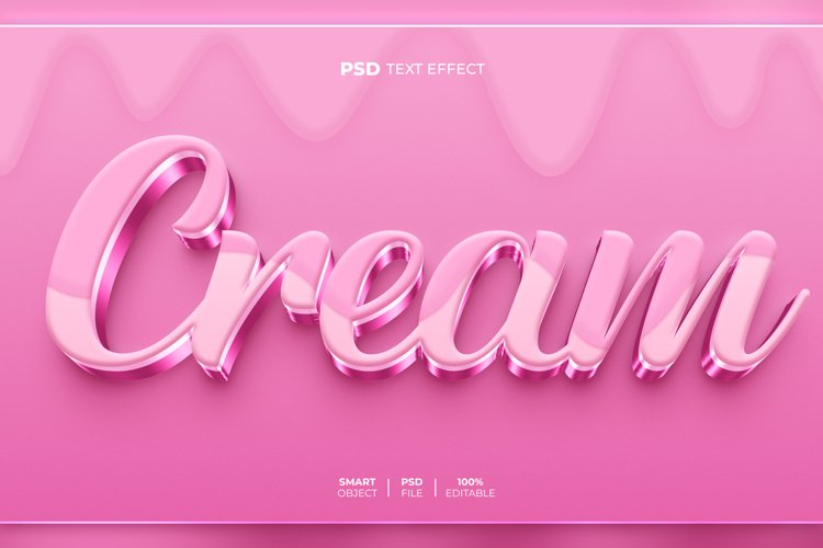 Cream 3D editable text effect