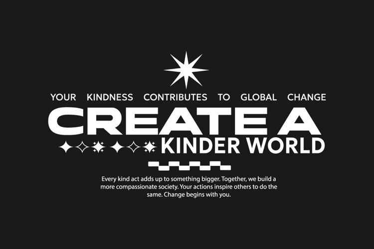 Create a Kinder World Urban Typography T-shirt Design example image 1