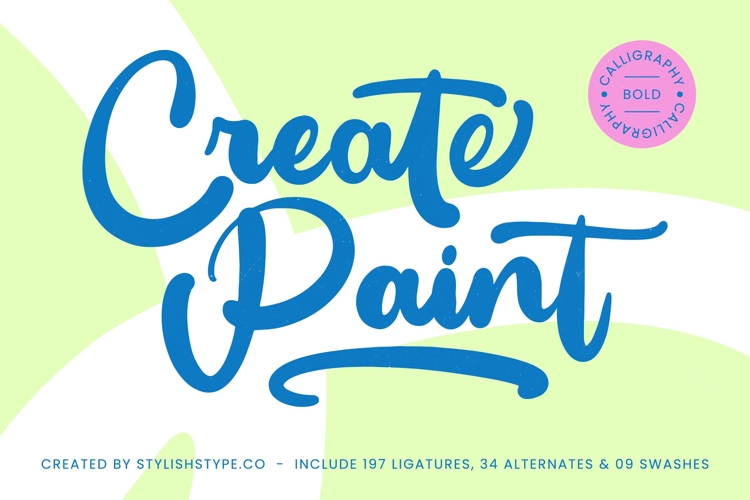 Create Paint - Bold Calligraphy Font