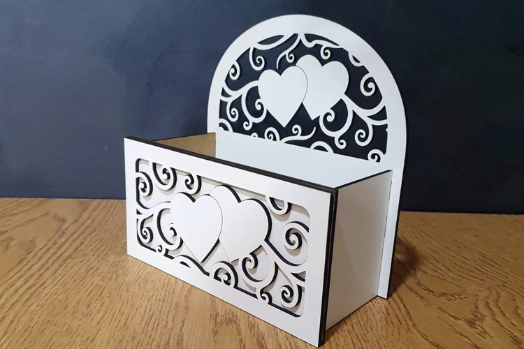 Wedding gift box. Flower basket. Digital dxf for 3mm example image 1