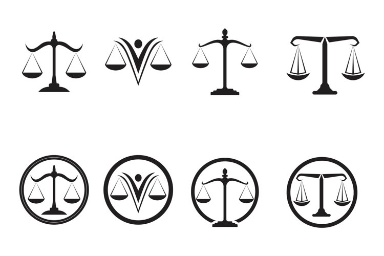 justice law Logo Template vector illsutration design example image 1