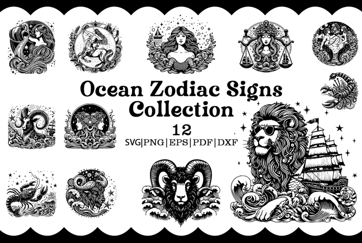 Ocean Zodiac Signs Collection