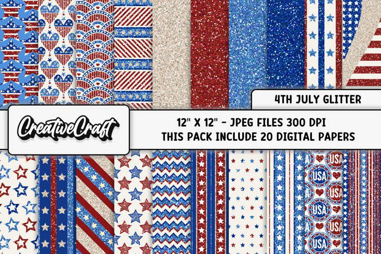4th of July Digital Papers, independence day digital papers