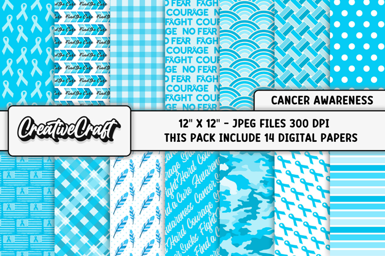 Prostate Cancer Awareness Digital Papers, digital scrapbook example image 1