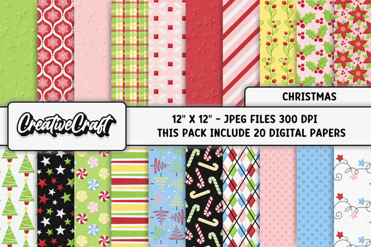 Christmas Digital Papers, scrapbooking backgrounds designs