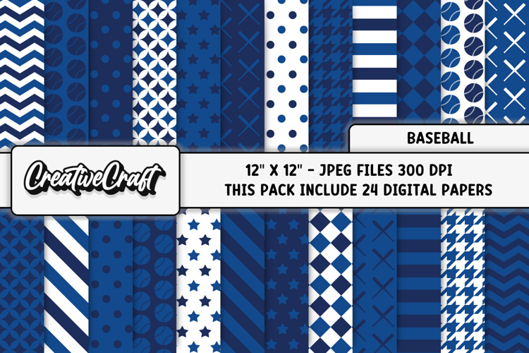 Baseball Sport Digital Paper, baseball graphic illustrations
