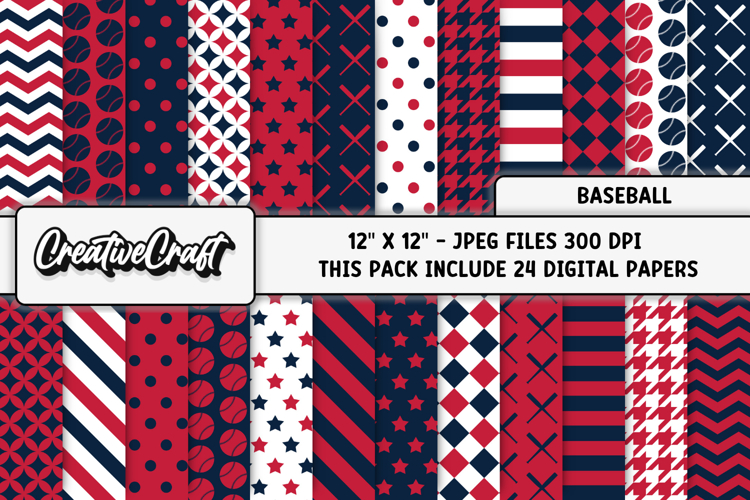 Baseball Sport Digital Paper, baseball graphic illustrations