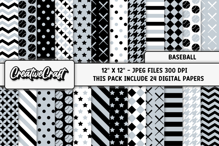 Baseball Sport Digital Paper, baseball graphic illustrations