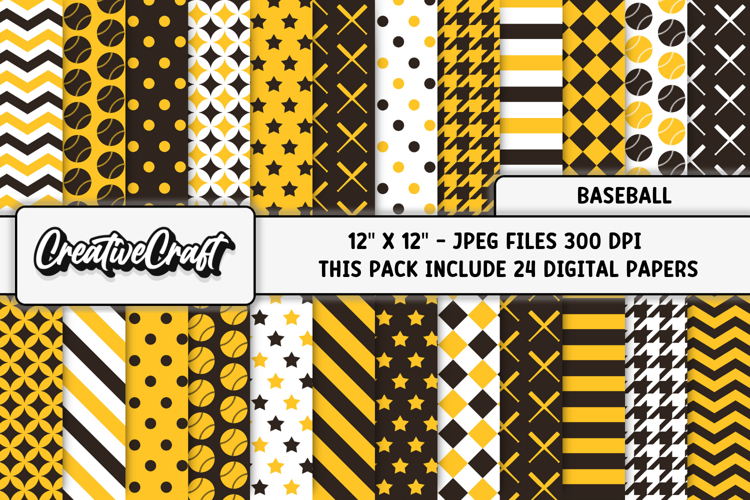 Baseball Sport Digital Paper, baseball graphic illustrations
