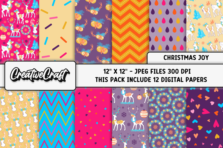 Christmas Digital Paper, christmas scrapbook illustrations