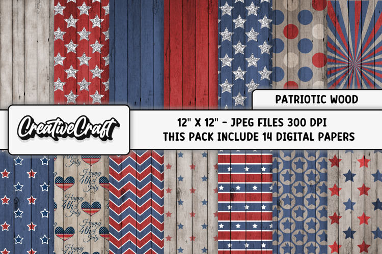 4th of July Digital Papers, independence day digital papers