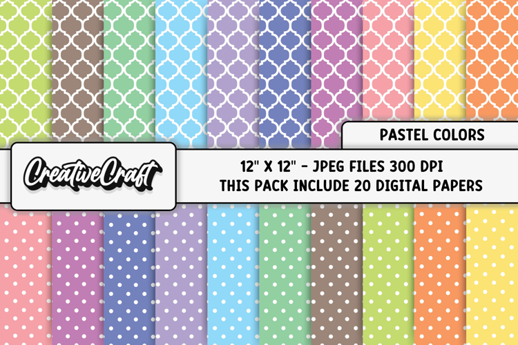 Pastel Colors Digital Paper, pastel colors background design