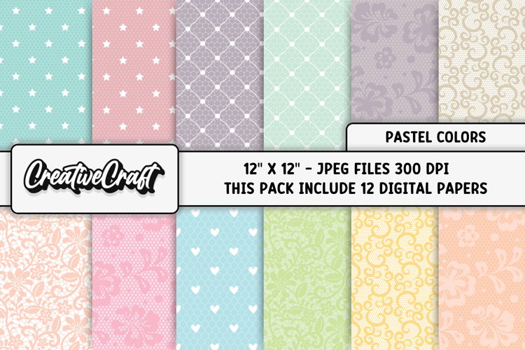 Pastel Colors Digital Paper, pastel colors background design