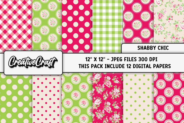 Shabby Chic digital paper, shabby chic backgrounds designs