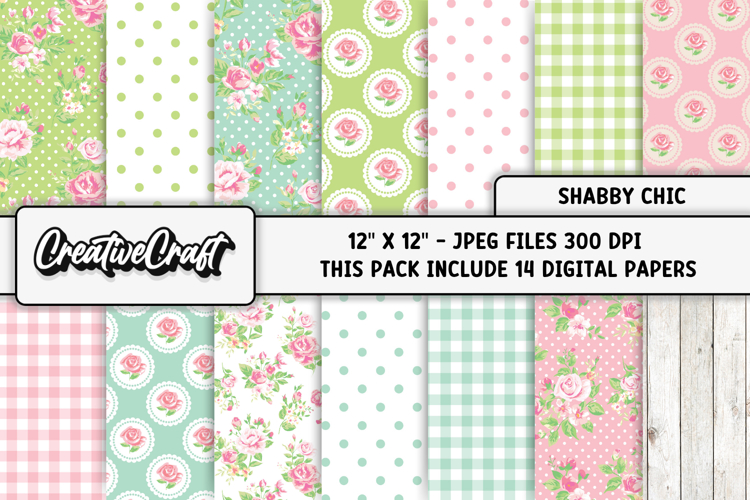 Shabby Chic digital paper, shabby chic backgrounds designs