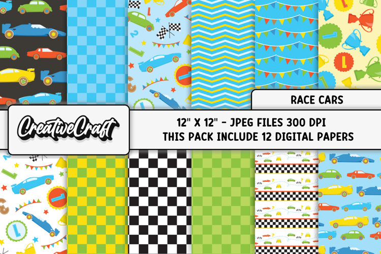 Race Cars Digital Papers, racing cars backgrounds designs