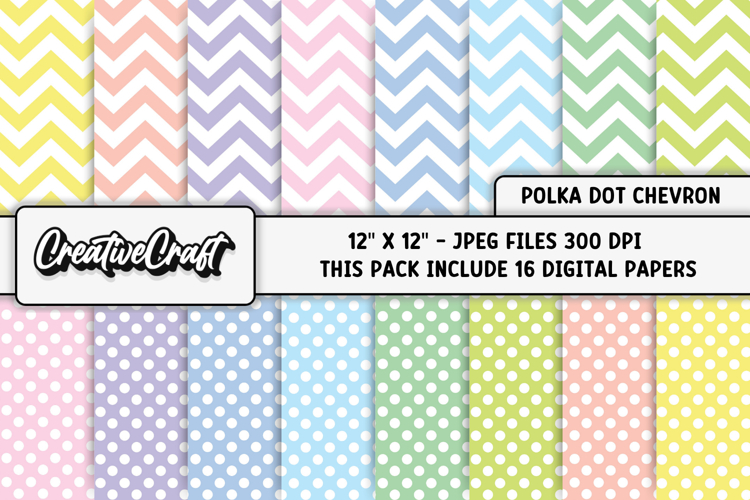 Polka Dot Chevron Digital Papers, chevron background designs
