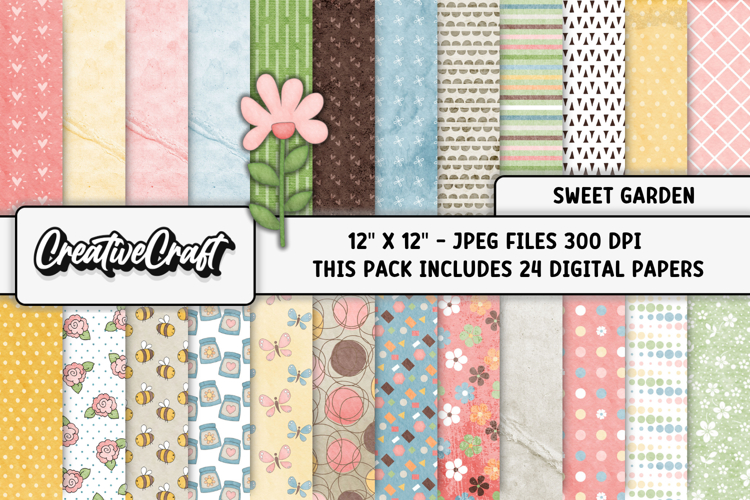 Sweet Garden Digital Papers, vintage backgrounds designs