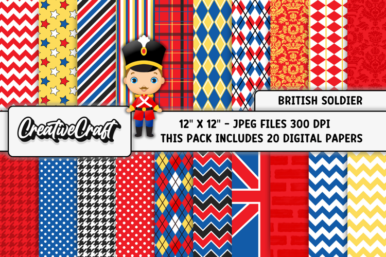British Soldier Digital Papers, british backgrounds designs