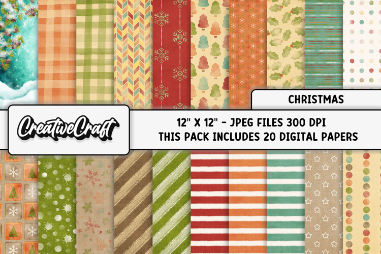Christmas Digital Papers, christmas backgrounds designs example image 1