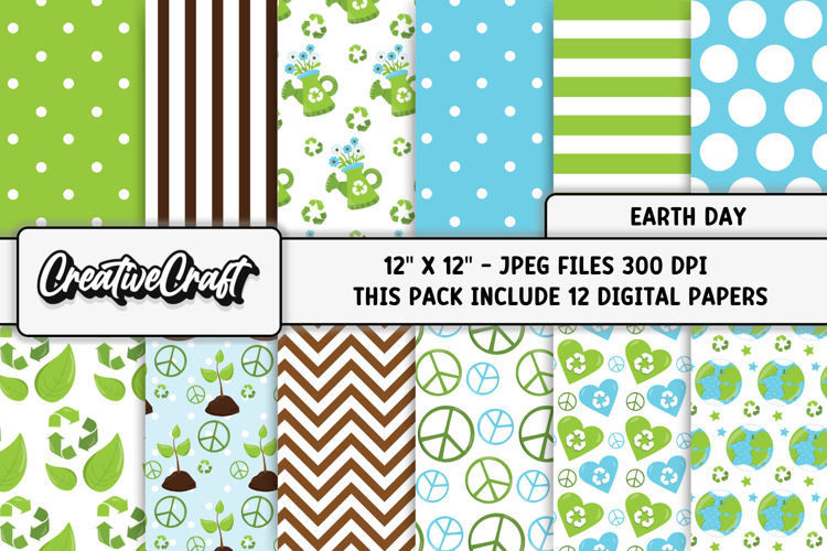 Earth Day Digital Papers, backgrounds designs, illustrations