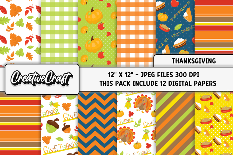 Thanksgiving Digital Papers, scrapbook, backgrounds designs