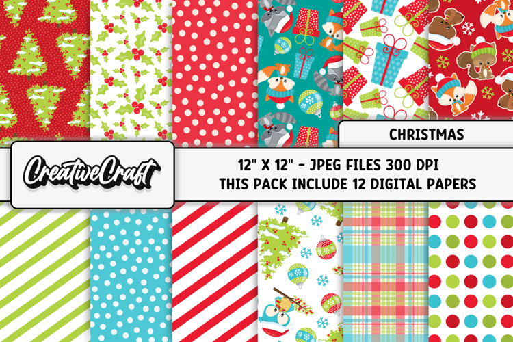Christmas Digital Papers, christmas backgrounds designs