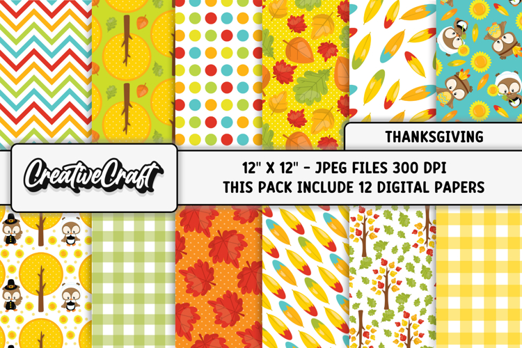 Thanksgiving Digital Papers, scrapbook, backgrounds designs