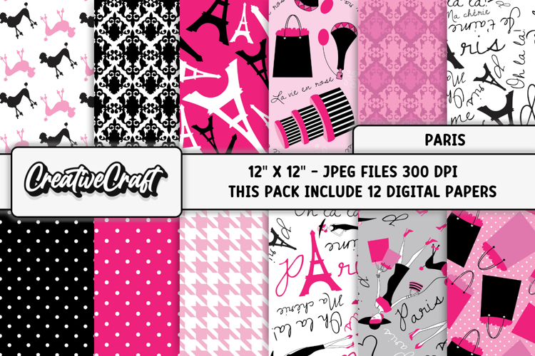 Love Paris Digital Papers, scrapbooking, backgrounds designs