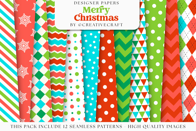 Christmas Seamless Pattern, christmas digital paper graphic