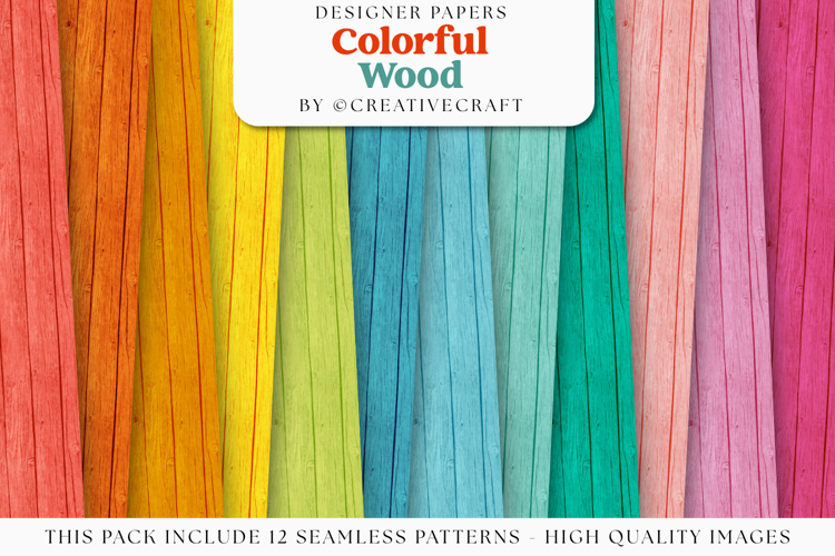 Colorful Wood Seamless Pattern, primary colors digital paper