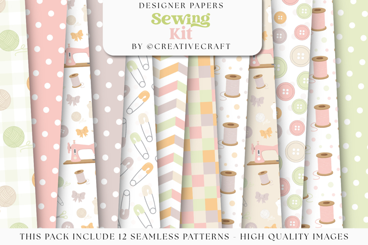 Sewing Seamless Patterns. sewing digital papers illustration