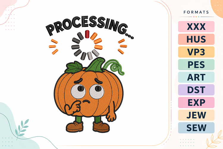 Processing Pumpkin Halloween Embroidery Design