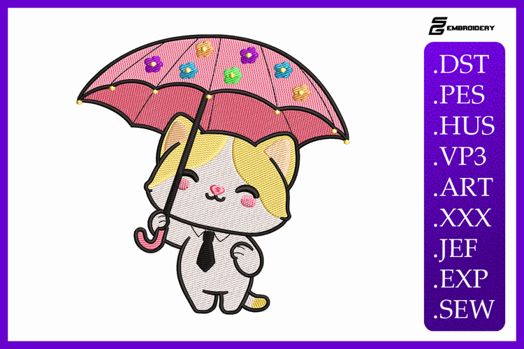 Cat Face Embroidery Design Image 13