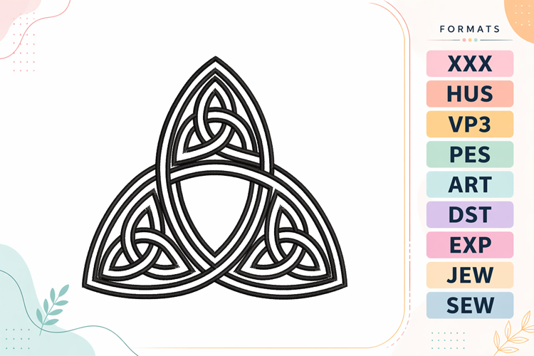 Celtic Triquetra Knot Embroidery Design