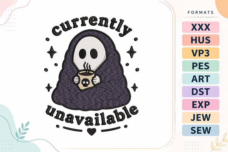 Unavailable Halloween Ghost Mood Embroidery Design
