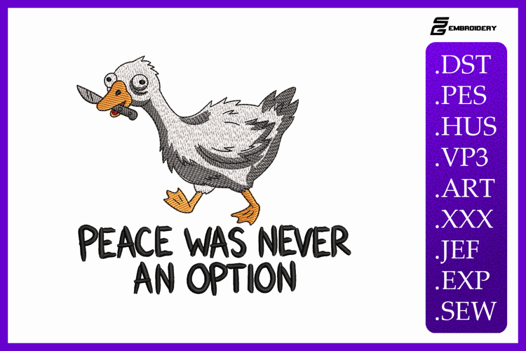 Angry Goose Birds Quote Embroidery Design