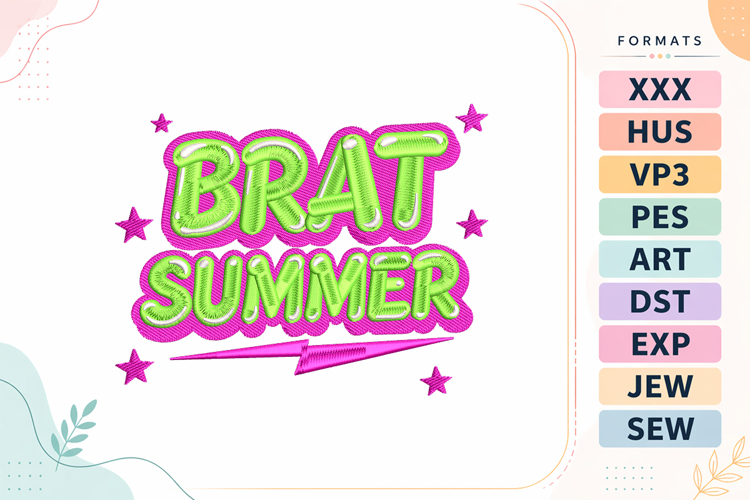 Trendy Summer Quote Embroidery Design